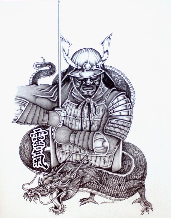 japanese samurai tattoo with japanese dragon tattoos